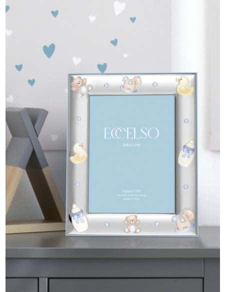 Marco de Fotos Infantil Oso Biberón  Celeste - Eccelso 5071/4C