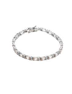 Pulsera para Mujer de Plata con Circonitas y Morganita – Salvatore 112P0096