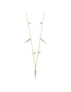 Collar para Mujer de Plata Baño Oro con Pinchos y...