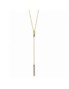 Collar para Mujer de Plata Bañado en Oro con Circonitas...