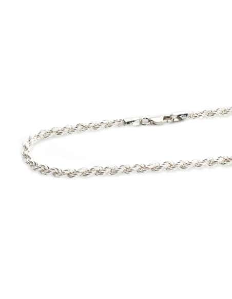Cadena trenzada o Cordón Salomónico Unisex 2.8 mm - Plata de ley