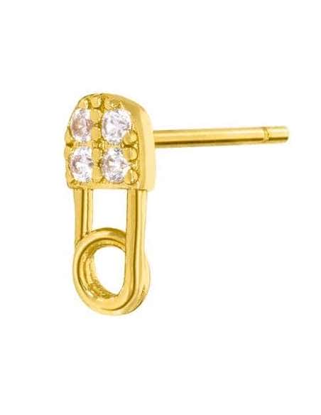 Pendientes para Mujer en forma de imperdible bañados en oro - Marea  D02001/AC