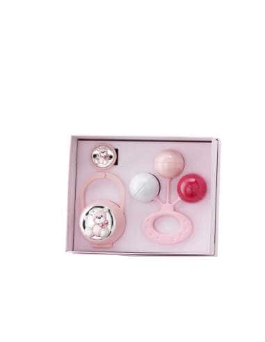 Set Infantil Portachupetes con Pinza y Sonajero...