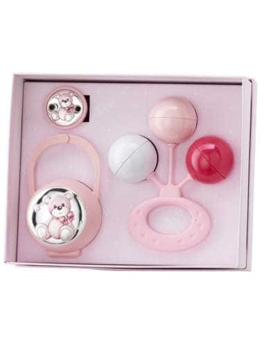Set Infantil Portachupetes con Pinza y Sonajero...